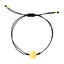 Adjustable Black Cord Bracelet with 14k Gold Circle