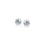 Boucles d'oreilles en zircon cubique blanc facetté de 3 mm en or blanc 14 carats