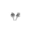 Boucles d'oreilles en zircon cubique blanc facetté de 3 mm en or blanc 14 carats