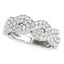 Diamond Studded Interlocking Waves Ring in 14k White Gold