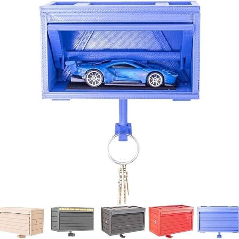 Porte-clés en bois élégant avec design en forme de garage