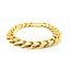 Bracelet en chaîne curb poli large en or jaune 14 carats