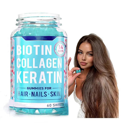 Gomme à mâcher au collagène premium avec biotine pour la croissance des cheveux