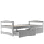 Twin size platform bed, with two drawers, gray - Korvel