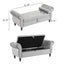 Velvet Multifunctional Storage Rectangular ottoman bench with 1 Pillow, grey - Korvel