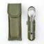 Camping Folding Knife Fork And Spoon Combination Stainless Steel Tableware Knife And Fork Multi-Function Knife Disassembly And Assembly Tableware - Korvel