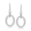 Boucles d'oreilles pendantes en argent sterling rhodié avec diamants