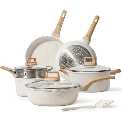 Medical stone non-stick pot soup pot stew pot frying pan wok milk pot frying pan steaming marble granite pot set - Korvel