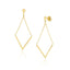 14k Yellow Gold Diamond Shape Chain Drop Earrings