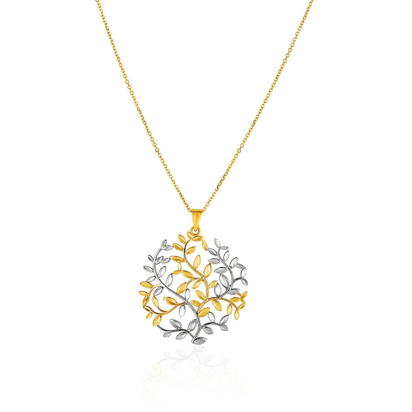 14k Two-Tone Gold Tree of Life Pendant