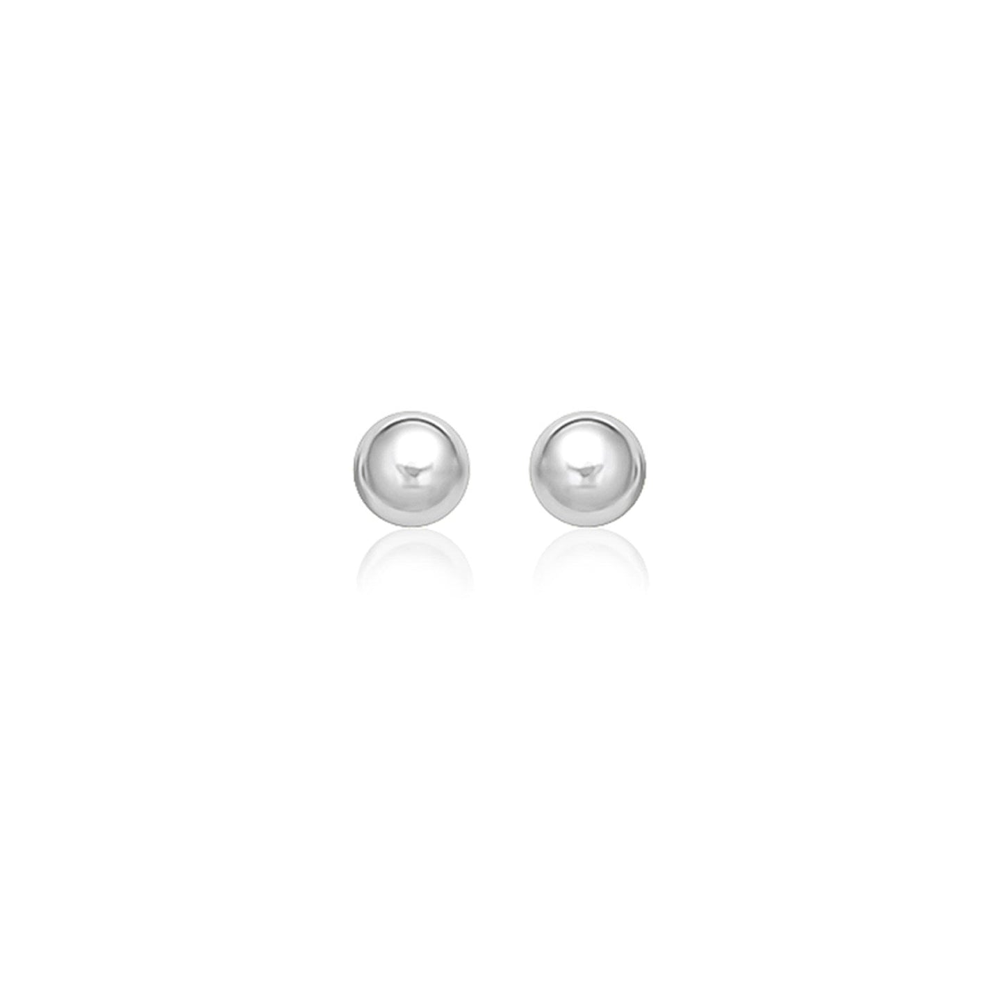14k White Gold Classic Stud Earrings - 8.0 mm