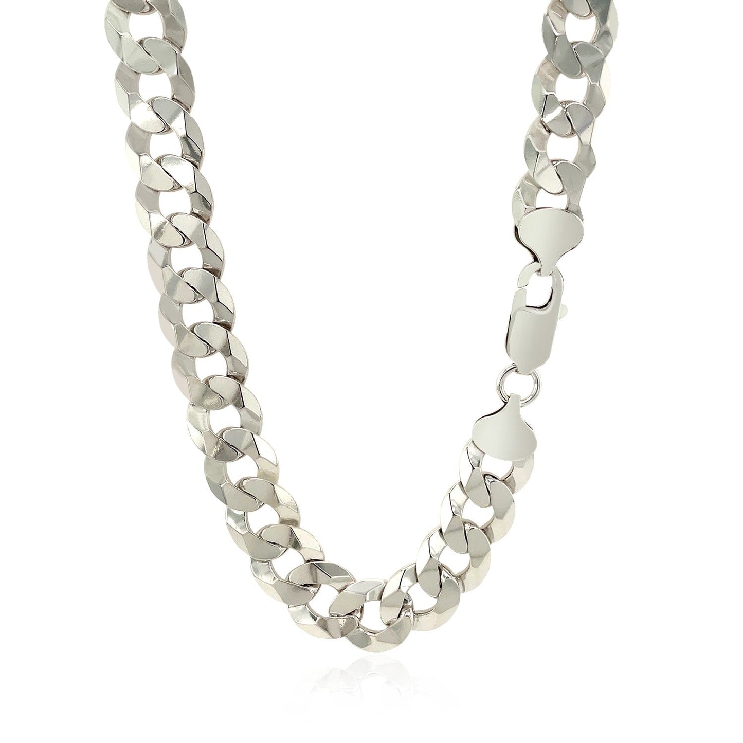 Rhodium Plated Sterling Silver Curb Chain Necklace
