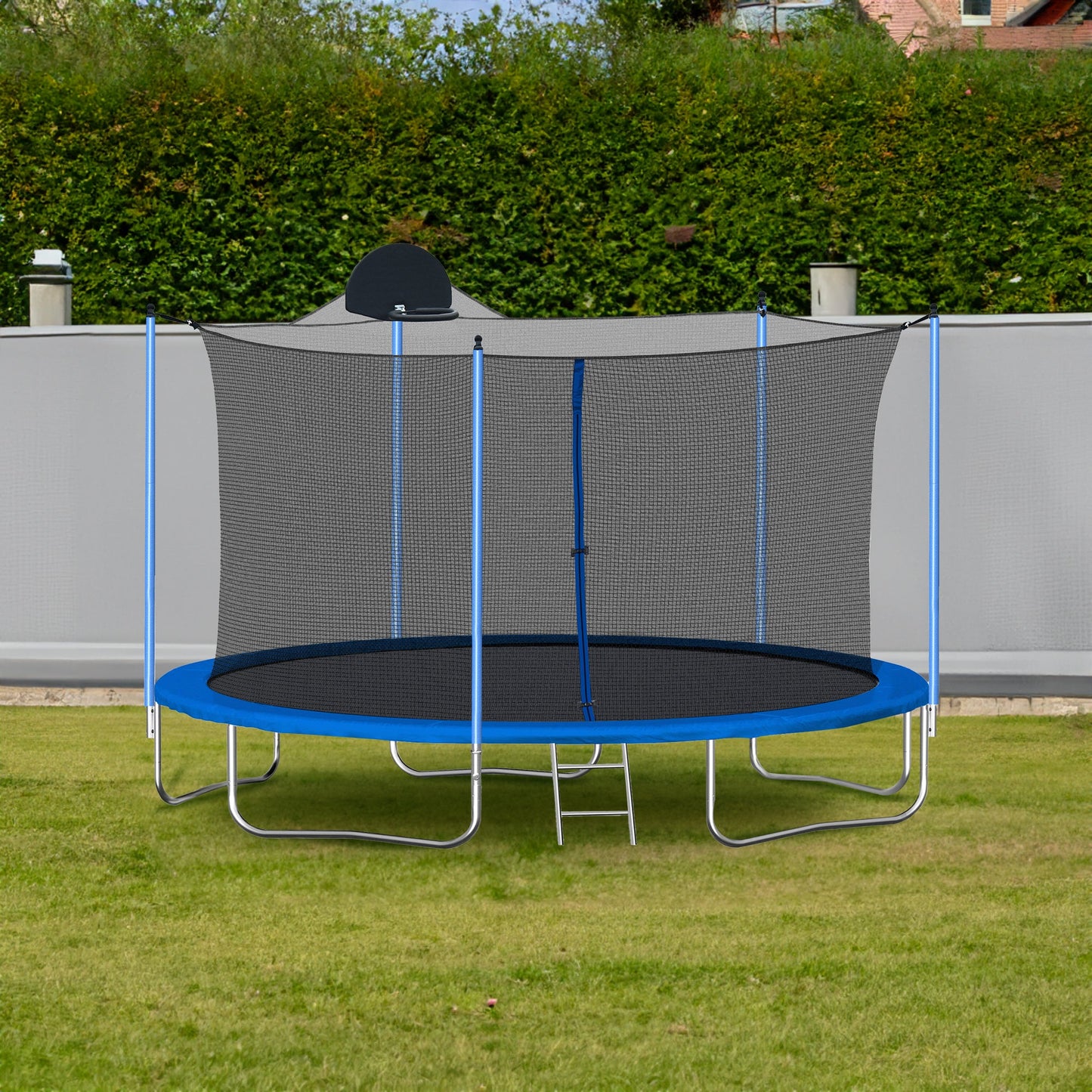 Trampolín Premium de 12FT con Aro de Baloncesto y Red de Seguridad