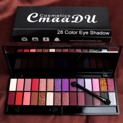 CmaaDU 28 Color Eyeshadow Palette Beginners Makeup Matte Pearlescent - Korvel