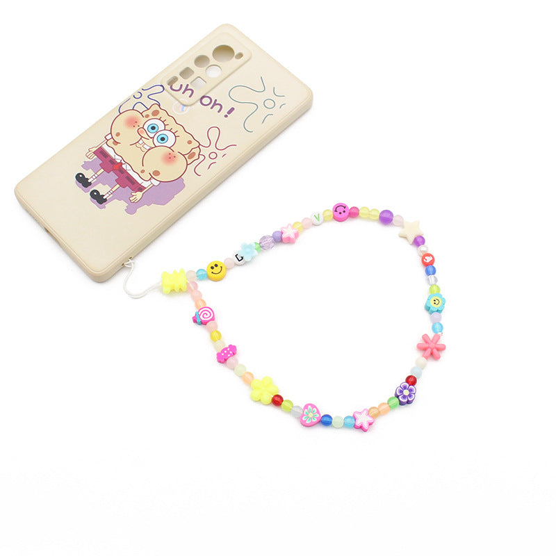 Soft Ceramic Fruit Smiley Beaded Mobile Phone Chain Necklace