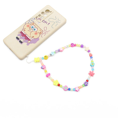 Soft Ceramic Fruit Smiley Beaded Mobile Phone Chain Necklace