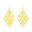 Pendientes de Oro Amarillo de 14k con Motivos de Diamante Abierto Pulido
