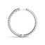 Pendientes de aro de diamantes pavé de dos filas en oro blanco de 14k