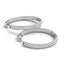 Pendientes de aro de diamantes pavé de dos filas en oro blanco de 14k