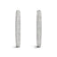 Pendientes de aro de diamantes pavé de dos filas en oro blanco de 14k