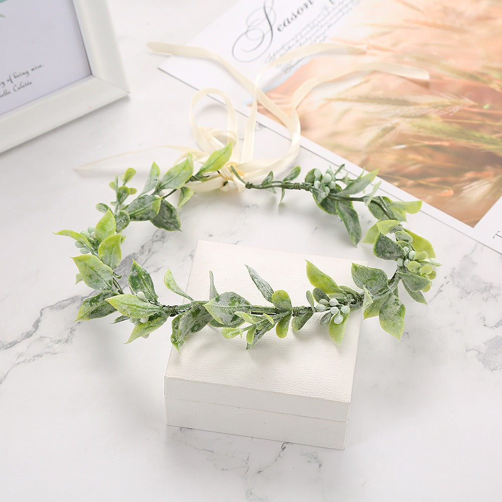 Beach vacation photo wreath headdress bride bridesmaid headdress headdress flower - Korvel