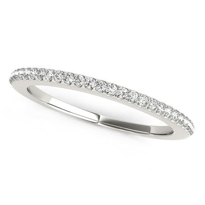 Anillo de boda de diamantes con engaste de escamas en oro blanco de 14k