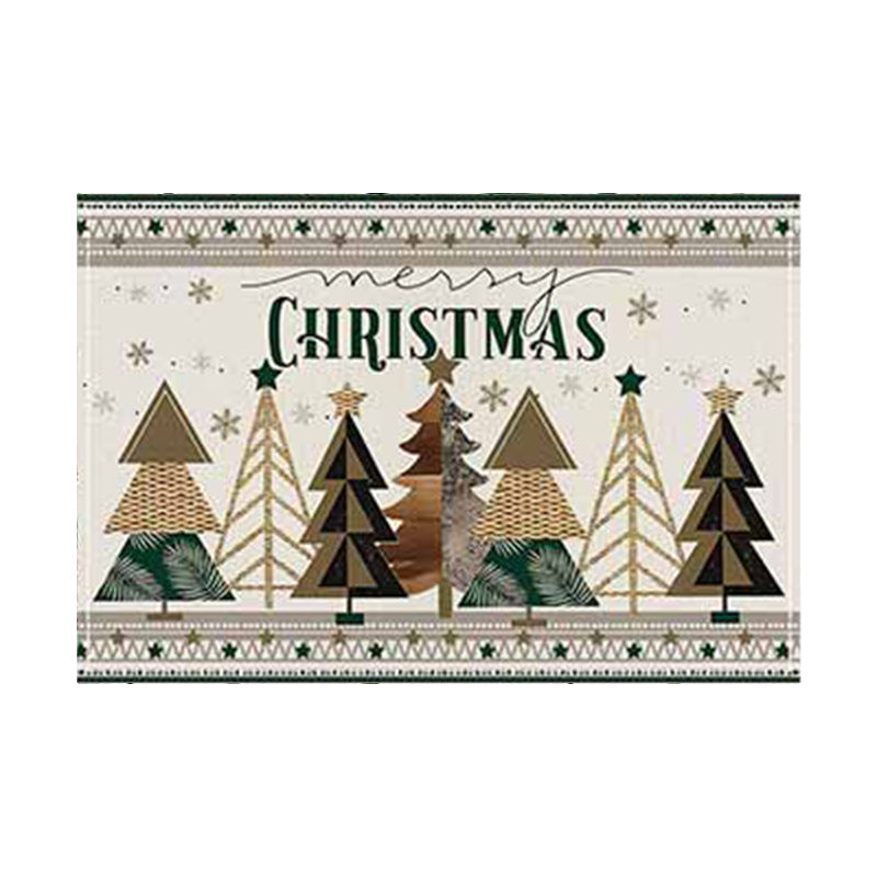 Christmas Tree Print Linen Placemats for Festive Dining