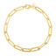 14k Yellow Gold Long Domed Paperclip Chain Bracelet