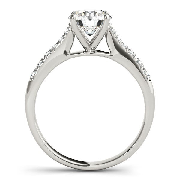 Bague de fiançailles en diamant taille ronde en or blanc 14 carats (1 5/8 cttw)