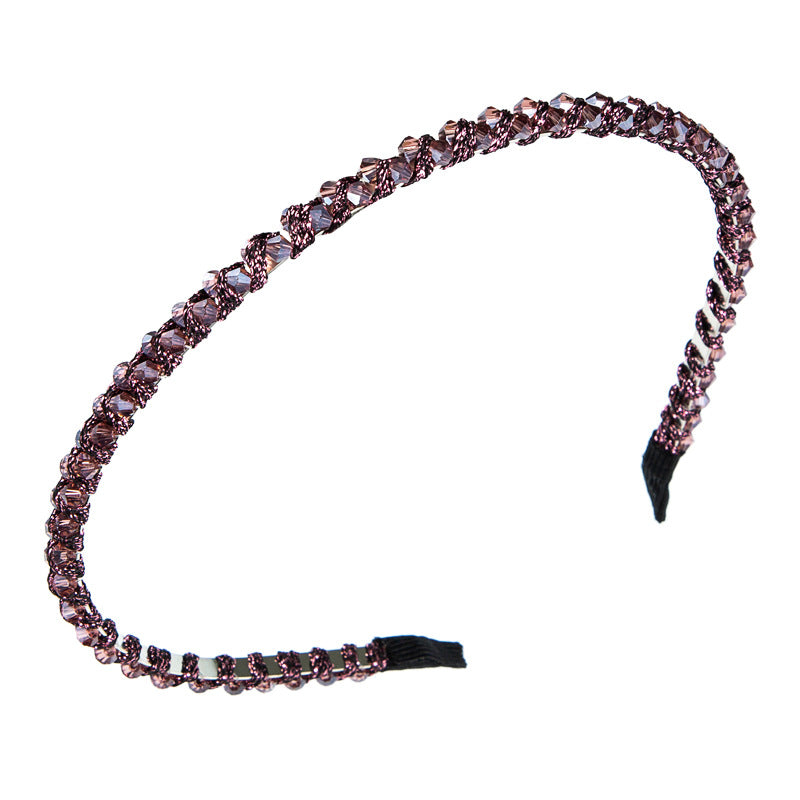 Winding String Crystal Thin Edge Headband Female Fashion Super Flash Party Hair Pressing Shampoo Headwear - Korvel