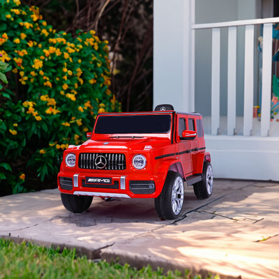 Mercedes Benz G63 Children's Electric Vehicle with Remote Control, 12V Spring Suspension, Safety Lock, and License - Korvel