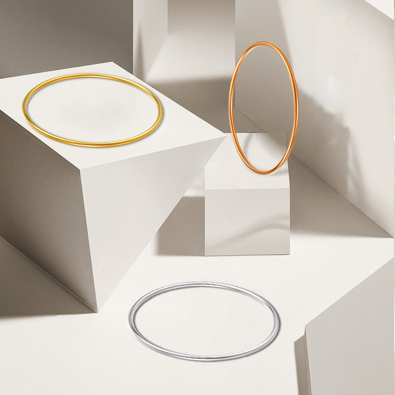 Elegant Multi-Layered 3mm Circular Ring Bracelet