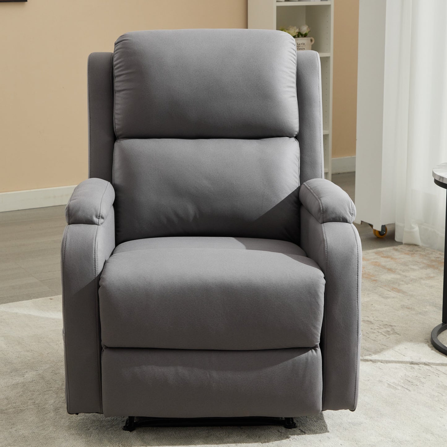 Gray PU Leather Recliner Massage Chair with Adjustable Positions