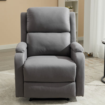 Gray PU Leather Recliner Massage Chair with Adjustable Positions
