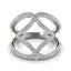 Bague à double bande en diamant au design entrelacé en or blanc 14 carats