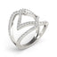 Bague à double bande en diamant au design entrelacé en or blanc 14 carats