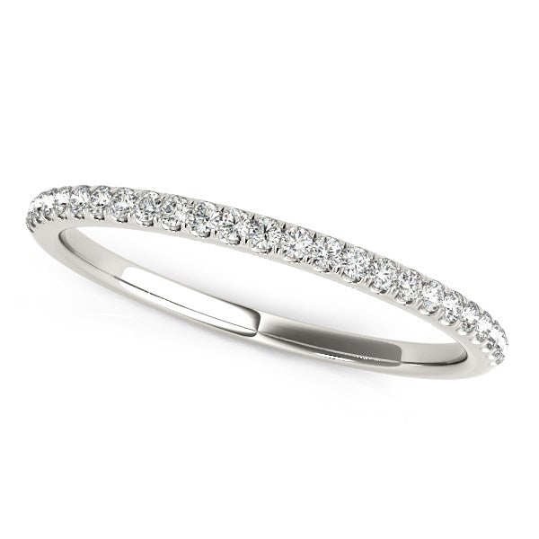 14k White Gold Diamond Wedding Band in Pave Setting