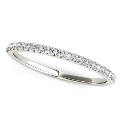 14k White Gold Diamond Wedding Band in Pave Setting