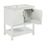 30-Inch White Bathroom Vanity with Ceramic Sink and Versatile Storage - Ideal for Small Bathrooms - Korvel