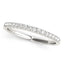 Anillo de boda de oro blanco de 14k con diamantes en forma de concha