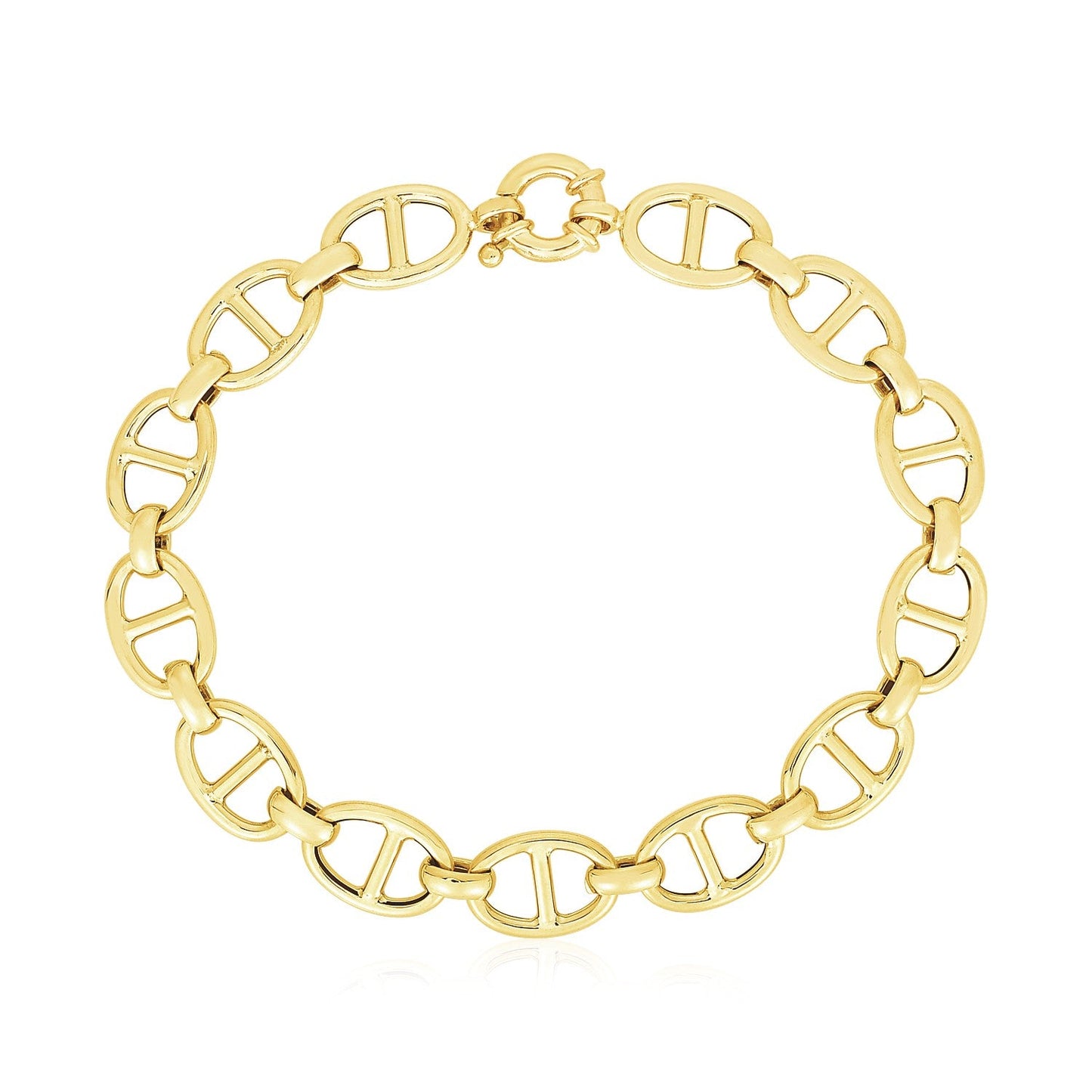 14k Yellow Gold High Polish Mariner Link Bracelet - 8.8mm