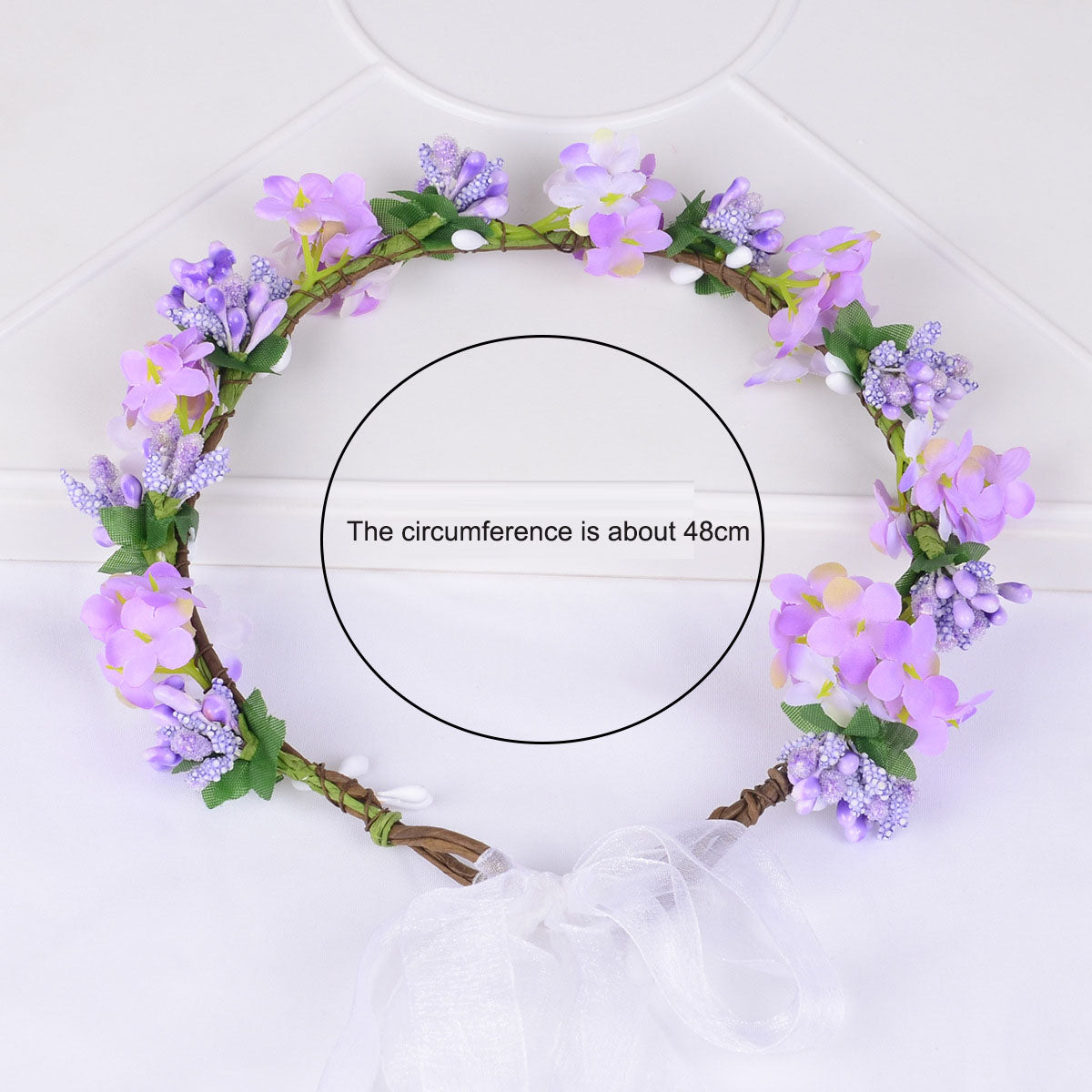 Hawaiian flower garland headband, bride's wedding headdress, bridesmaid's photo, simulated flower wreath, mini flower - Korvel