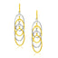 Boucles d'oreilles entrelacées en or bicolore 14k
