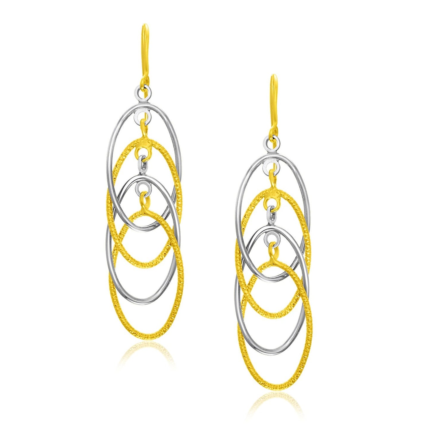Boucles d'oreilles entrelacées en or bicolore 14k