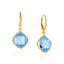 Elegant Blue Topaz Drop Earrings in 14k Yellow Gold