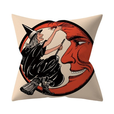 Trick or treat/pumpkin Cushion Cover 45*45cm Happy Halloween Throw Pillow Cover Happy Fall Y'all ghosts Horror Pillowcase - Korvel