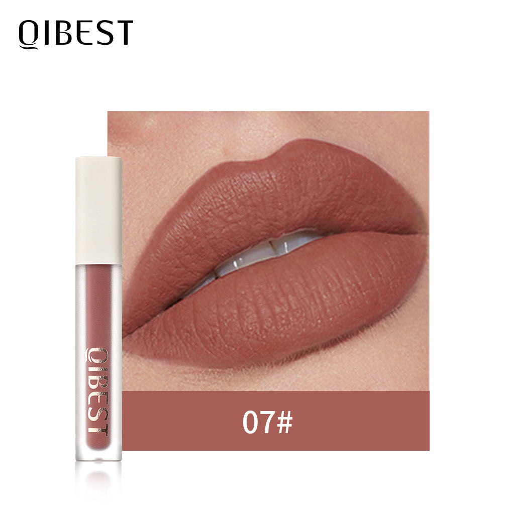 QIBEST Silky Lip Glaze - Brillo Labial No Pegajoso y de Larga Duración
