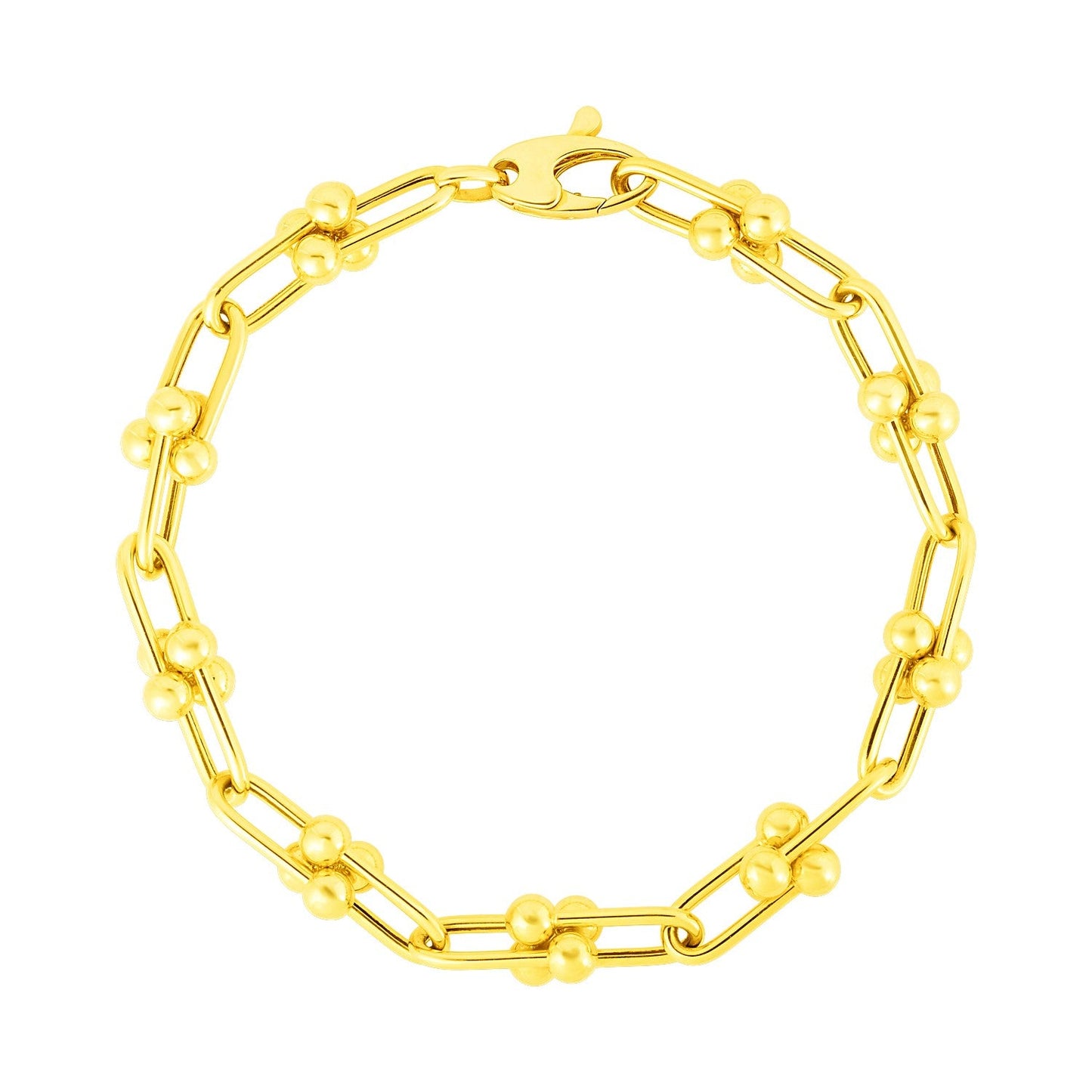 Bracelet en chaîne Jax en or jaune 14 carats de 7,5 pouces
