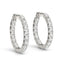 Pendientes de aro de diamante de doble cara en oro blanco de 14k