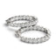 Pendientes de aro de diamante de doble cara en oro blanco de 14k